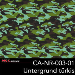 MST-Design, Wassertransferdruck, Army Style, Folie CA-NR-003-01, Untergrund türkis