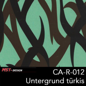 MST-Design, Wassertransferdruck, Camouflage, Folie CA-R-012, Untergrund türkis