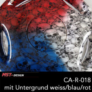 MST-Design, Wassertransferdruck, Folie CA-R-018, Untergrund weiß/blau/rot
