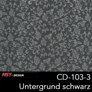 MST-Design, Wassertransferdruck, Folie CD-103-3, Blumen Style, Untergrund schwarz