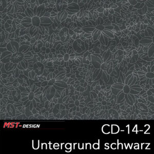 MST-Design, Wassertransferdruck, Folie CD-14-2, Blumen Style, Untergrund schwarz