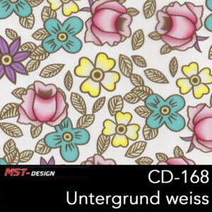 MST-Design, Wassertransferdruck, Folie CD-168, Blumen Style, Untergrund Weiß