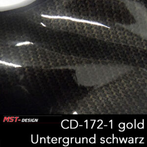 MST-Design, Wassertransferdruck, Folie CD-172-1 gold, Untergrund schwarz