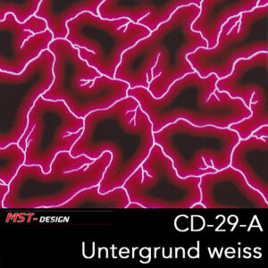 MST-Design, Wassertransferdruck, Folie CD-29-A, Blitz Style, Untergrund Weiß