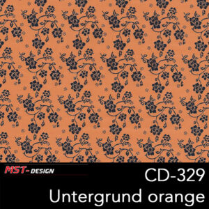 MST-Design, Wassertransferdruck, Folie CD-329 Blumen Style, Untergrund orange