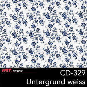 MST-Design, Wassertransferdruck, Folie CD-329 Blumen Style, Untergrund weiß