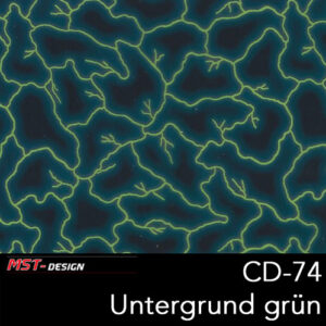 MST-Design, Wassertransferdruck, Folie CD-74, Blitz Style, Untergrund Grün