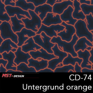 MST-Design, Wassertransferdruck, Folie CD-74, Blitz Style, Untergrund Orange
