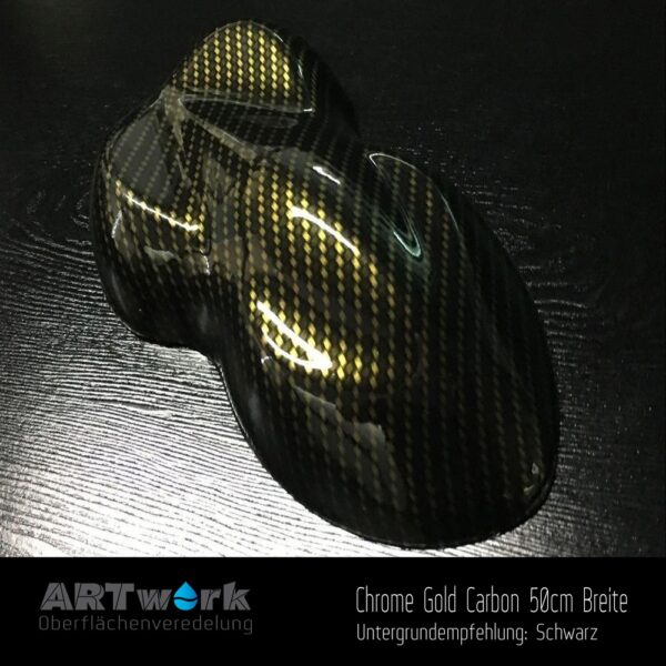 ARTwork, Wassertransferdruck, Folie Crome Gold Carbon, 50cm Breite