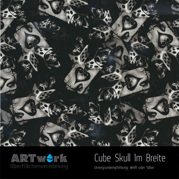 ARTwork, Wassertransferdruck, Folie Cube Skull, 1m Breite