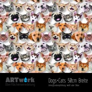 ARTwork, Wassertransferdruck, Folie Dogs + Cats, 50cm Breite
