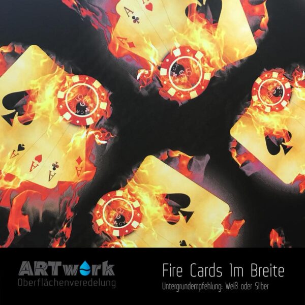 ARTwork, Wassertransferdruck, Folie Fire Cards, 1m Breite