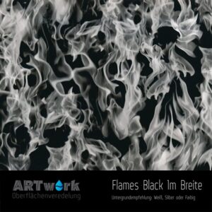 ARTwork, Wassertransferdruck, Folie Flames Black,1m Breite