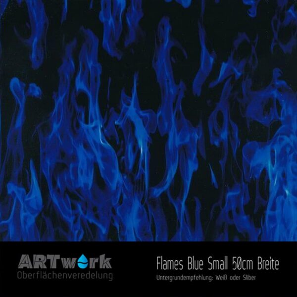 ARTwork, Wassertransferdruck, Folie Flames Blue Small, 50cm Breite