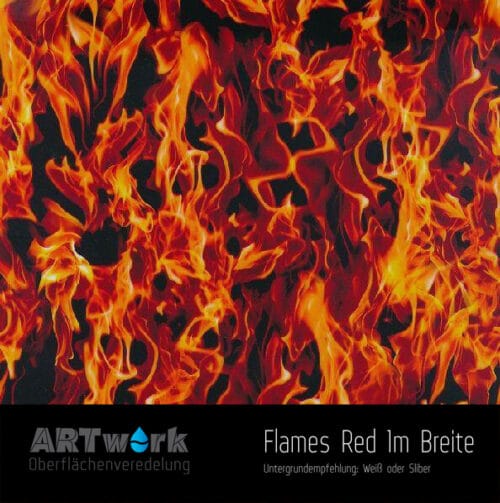 ARTwork, Wassertransferdruck, Folie Flames Red, 1m Breite