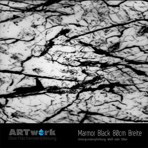 ARTwork, Wassertransferdruck, Folie Mamor Black, 80cm Breite
