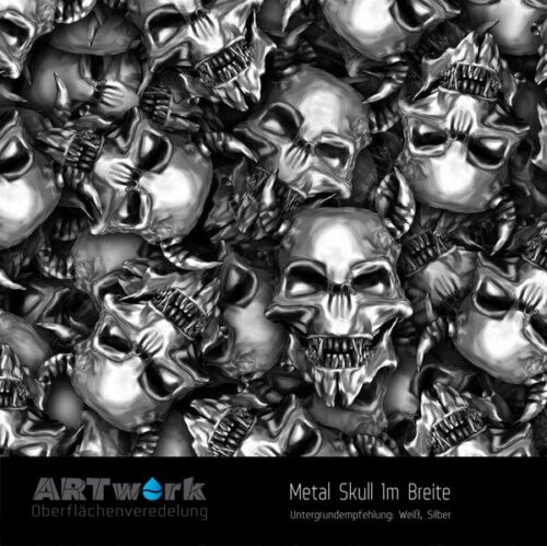 ARTwork, Wassertransferdruck, Folie Metal Skull, 1m Breite