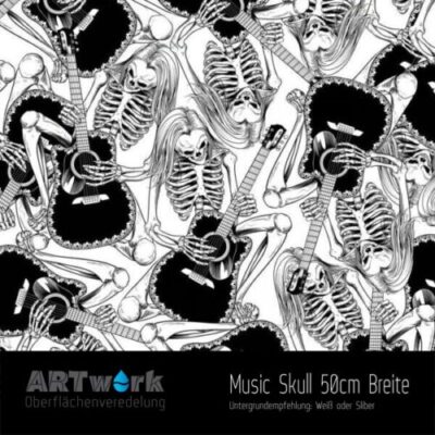 ARTwork, Wassertransferdruck, Folie Music Skull, 50cm Breite