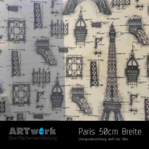 ARTwork, Wassertransferdruck, Folie Paris, Eifelturm, 50cm Breite
