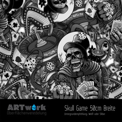 ARTwork, Wassertransferdruck, Folie Skull Game, 50cm Breite