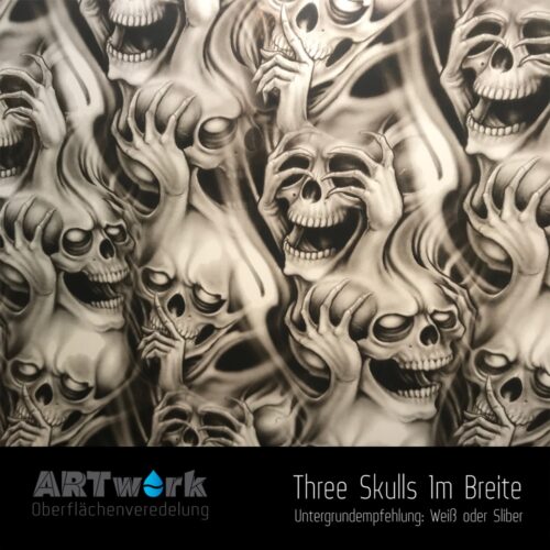 ARTwork, Wassertransferdruck, Folie Three Skulls, 1m Breite