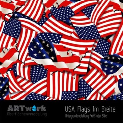 ARTwork, Wassertransferdruck, Folie USA Flags, 1m Breite