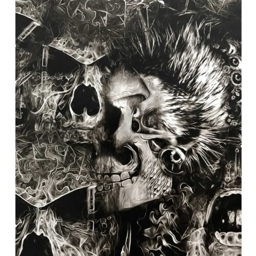 ARTwork, Wassertransferdruck, Folie Wild Skull, 1m Breite