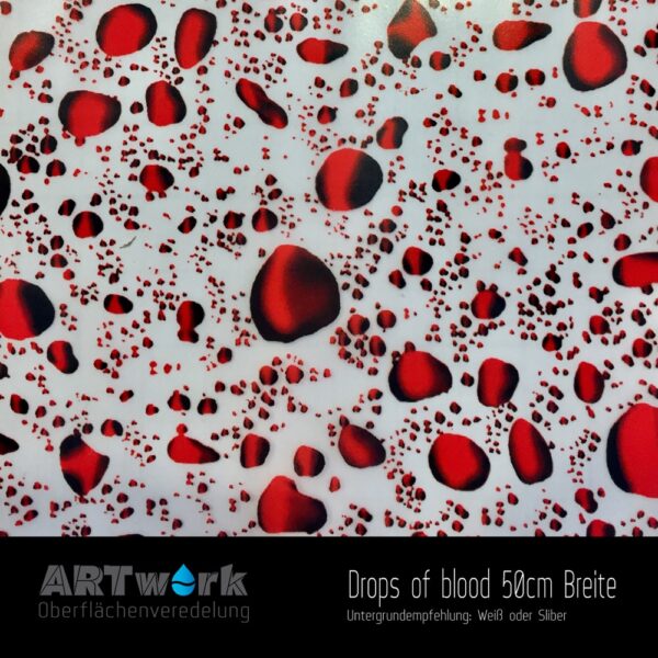 ARTwork, Wassertransferdruck, Folie Drops of Blood, 50cm Breite