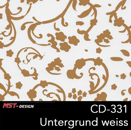 MST-Design, Wassertransferdruck, Folie CD-331, Blumen Style, Untergrund weiß
