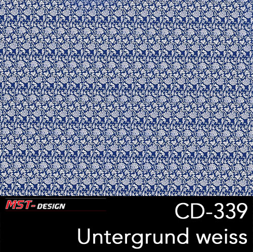 MST-Design, Wassertransferdruck, Folie CD-339, Blumen Style, Untergrund weiß